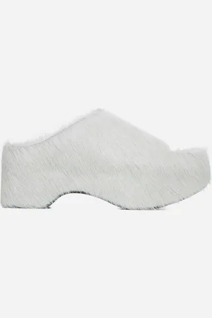 Marni Grey long-hair calfskin chunky clog