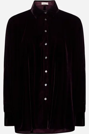 BLANCA Burgundy velvet Ceiba shirt