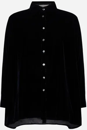 BLANCA Black velvet Ceiba shirt