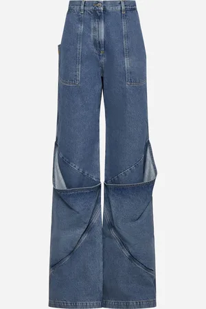 The Attico Sky blue baggy jeans