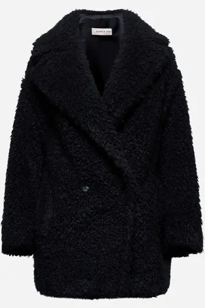 BLANCA Black Chary short teddy coat