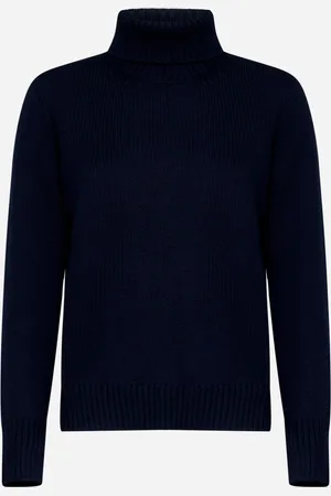 BLANCA Blue virgin wool turtleneck sweater