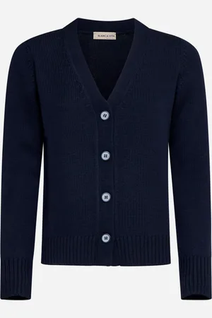 BLANCA Blue virgin wool cardigan