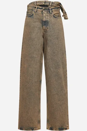 Y / PROJECT Beige denim MULTI WAISTBAND jeans