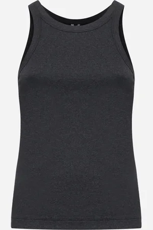 Totême Grey ribbed jersey tank top