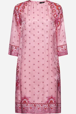 Etro Pink Paisley print silk blend tunic dress