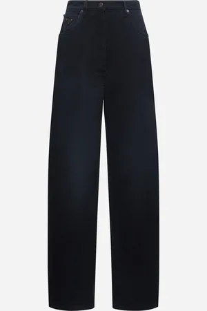 Prada Black denim wide leg jeans