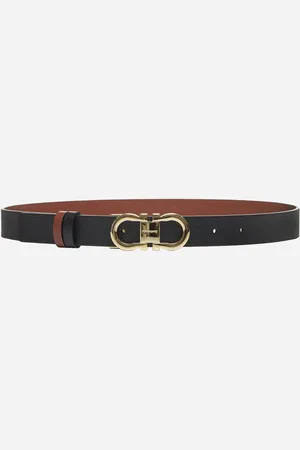 Salvatore Ferragamo Black Reversible Gancini belt