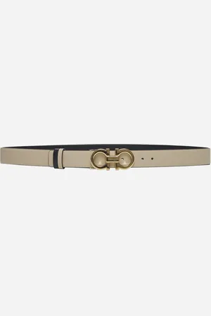 Salvatore Ferragamo Beige Gancini reversible belt
