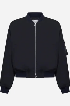 Jil Sander Blue nylon padded bomber jacket