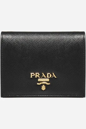 Prada Logo-plaque Saffiano leather small wallet