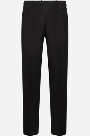 TAGLIATORE Black wool and cashmere tailored trousers