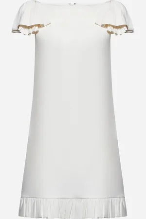 VALENTINO Ivory crepe couture short dress
