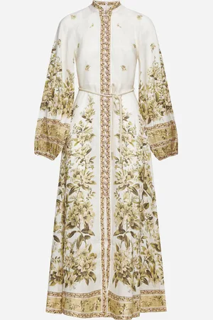 ZIMMERMANN Floral print linen midi dress