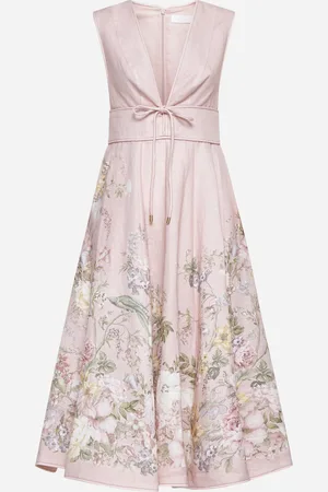 ZIMMERMANN Waverly print linen midi dress
