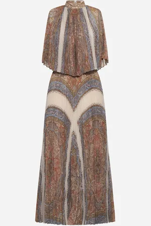 ZIMMERMANN Sunray Illustration pleated midi dress