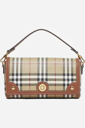 Burberry Note check canvas small bag