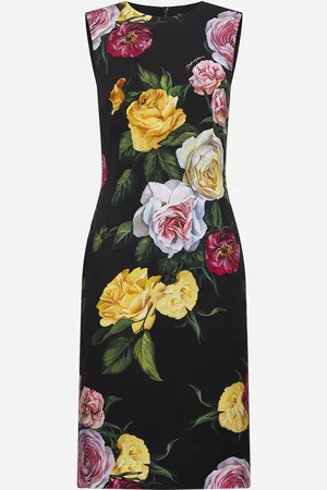 Dolce & Gabbana Peony and Rose print calf-lenght sheath dress