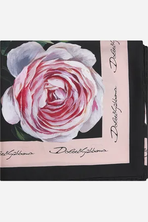 Dolce & Gabbana Peony and Rose print silk twill scarf