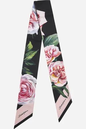 Dolce & Gabbana Peony and Rose print silk twill headscarf