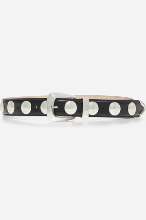Khaite Black leather Benny belt with studs