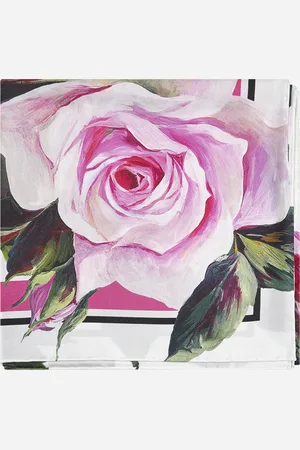 Dolce & Gabbana Rose print silk twill scarf
