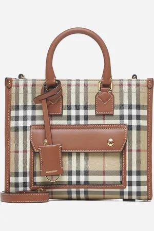 Burberry Freya check canvas mini tote bag