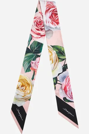 Dolce & Gabbana Peony and Rose print silk twill headscarf