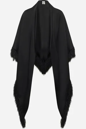 Totême Black fringe scarf
