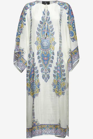 Etro Paisley print ivory muslin kaftan