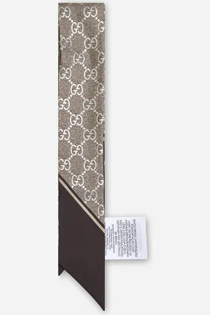 Gucci Beige GG silk neck bow