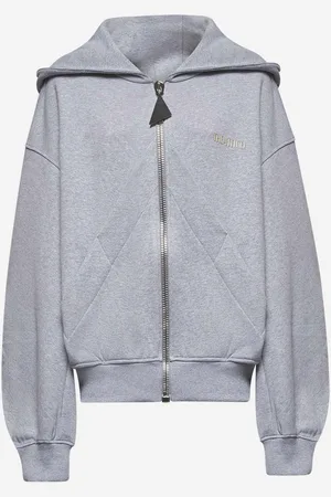 The Attico Grey cotton zip-up hoodie