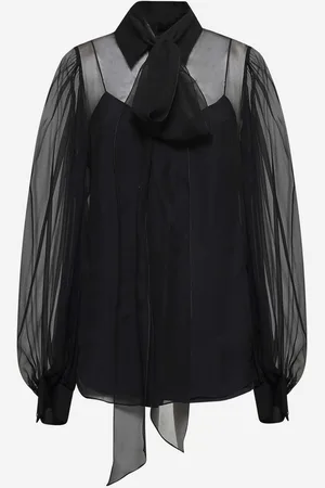 Gucci Black silk chiffon shirt
