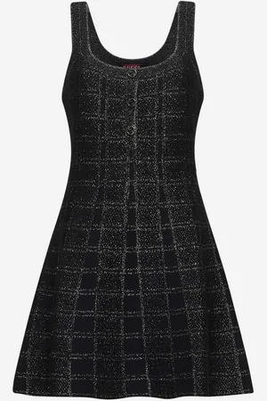 Gucci Black check lamé jacquard minidress