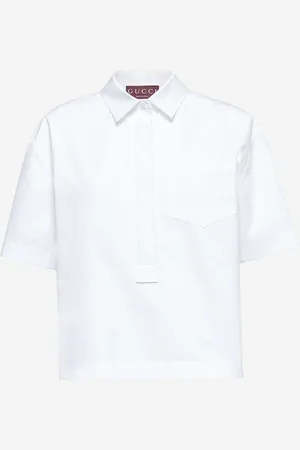 Gucci White embossed poplin shirt