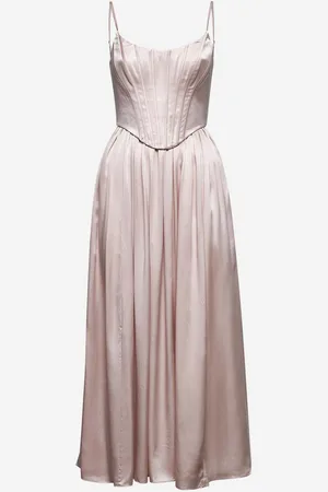 ZIMMERMANN Pink silk corset midi dress