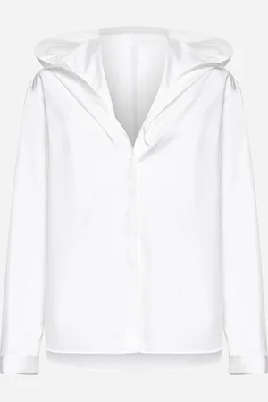 Alaïa White poplin hooded shirt