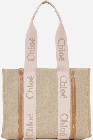 Chloé Woody linen medium tote bag