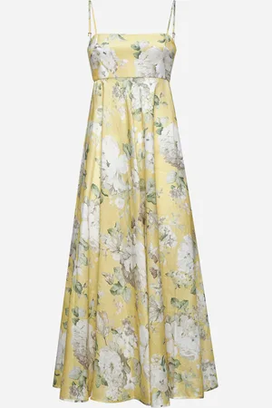 ZIMMERMANN Yellow linen Acacia midi dress