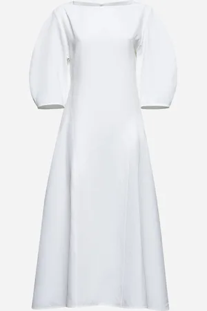 Jil Sander White linen midi dress