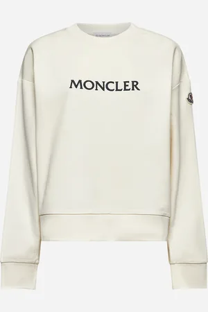 Moncler Ivory embroidered logo sweatshirt