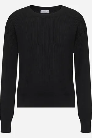 Brunello Cucinelli Black cotton monili sweater