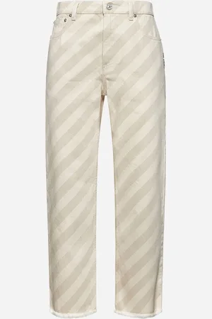 Marni Beige striped denim boyfriend jeans