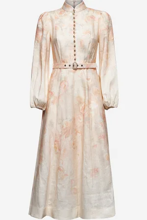 ZIMMERMANN Floral print linen Crush midi dress