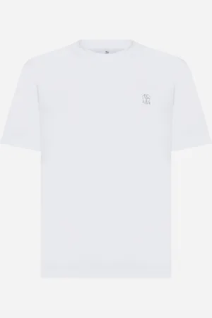 Brunello Cucinelli White Solomeo crest T-shirt