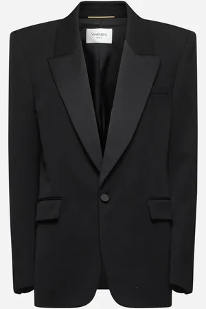 Saint Laurent Black grain de poudre tuxedo blazer