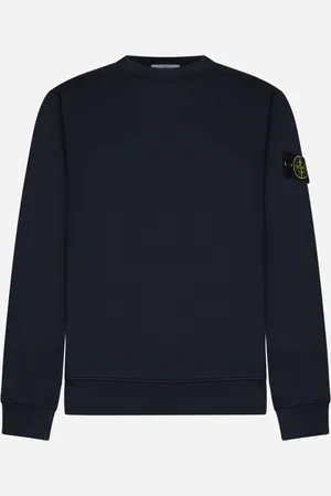 Stone Island Blue cotton crewneck sweatshirt