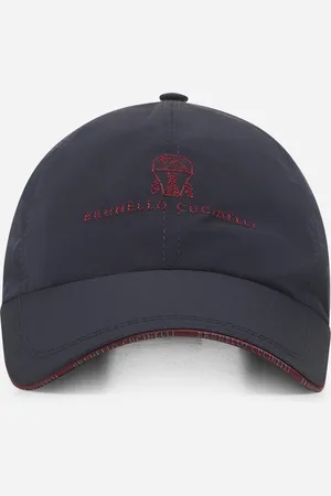 Brunello Cucinelli Blue microfibre logo Baseball cap