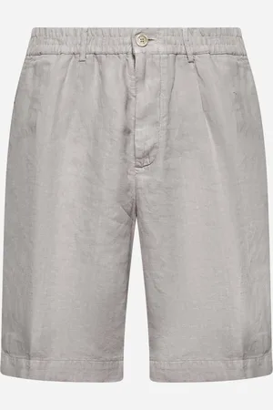 Brunello Cucinelli Beige linen canvas Bermuda shorts