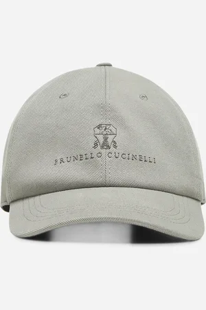 Brunello Cucinelli Green denim logo Baseball cap